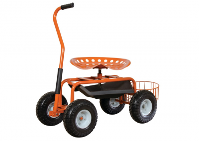 Orange Leonard Garden Scoot with Flat Free Tires